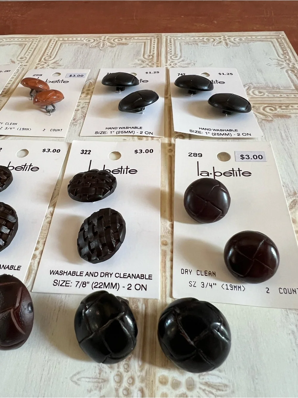 Button Lot — Coats & Upholstery Shank Type —Browns and Blacks, New and Rescued
